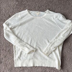 Style & Co. Cream Textured Knit Top